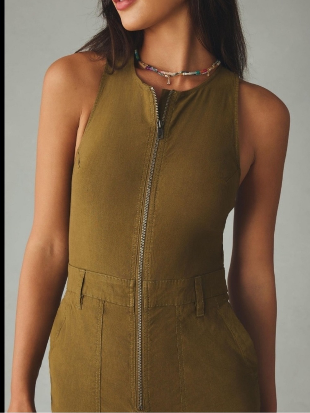 Anthropologie Naomi Olive Wide-Leg Utility Jumpsuit 4 NWT - Picture 6 of 7